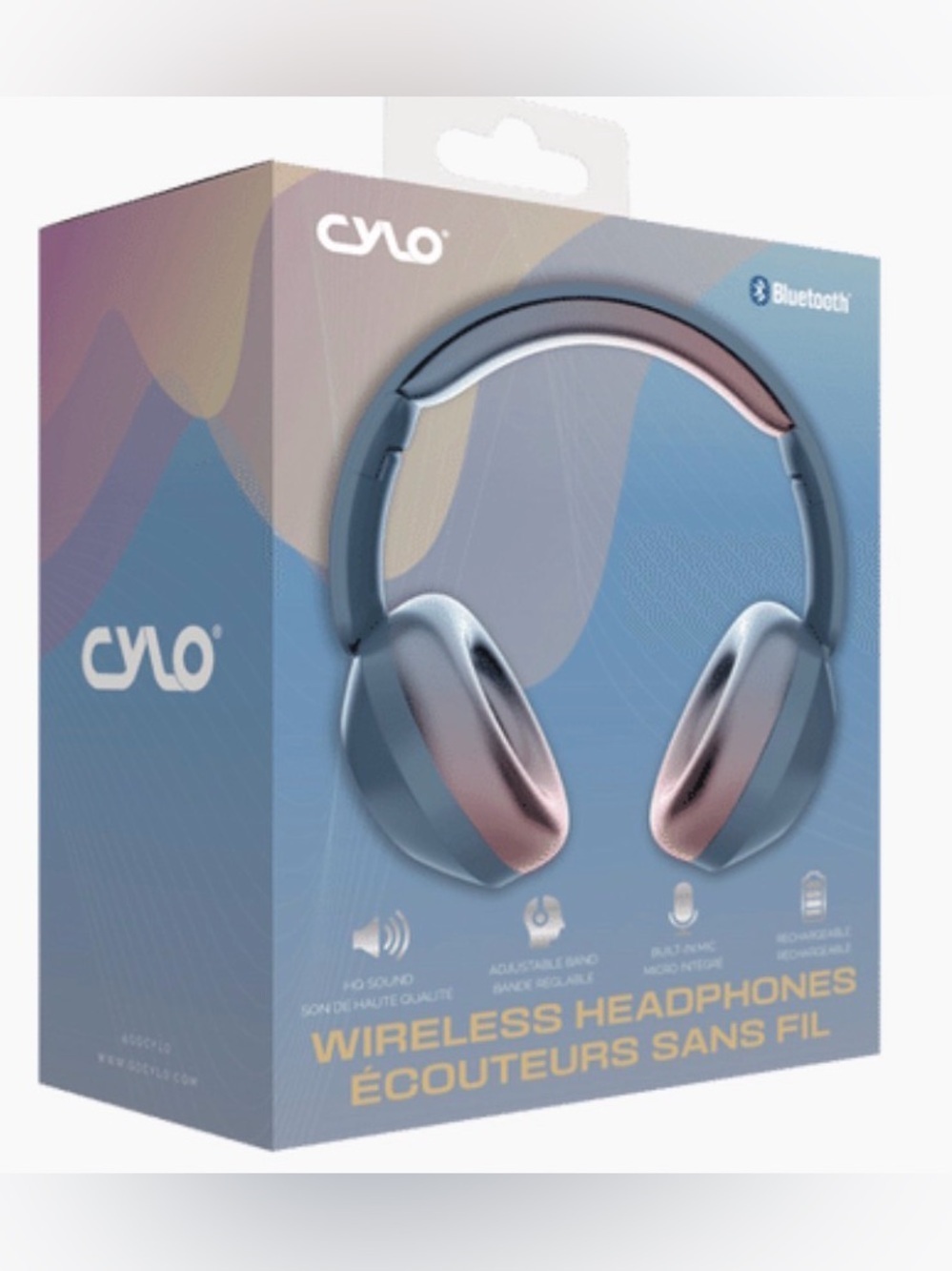 CYLO Ombre Wireless Headphones Blue Pink Bluetooth